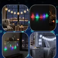 Гирлянда &laquo;Нить&raquo; 2 м с насадками &laquo;Снежинка матовая&raquo;, IP20, прозрачная нить, 36 LED, свечение белое, 220 В