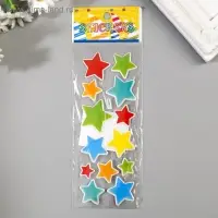 Наклейка пластик "Звёзды/Сердца" МИКС 17х7 см