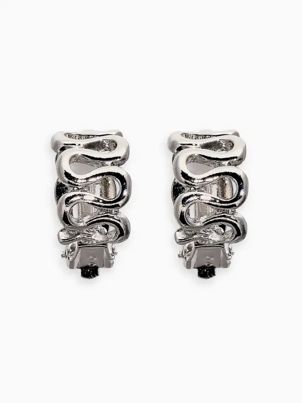 Клипсы Клипсы "Винтаж" змейка, цвет серебро