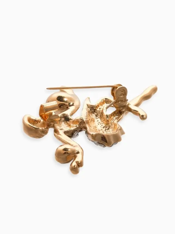 Брошь &laquo;Балерина с мячами&raquo;, белая в золоте