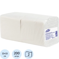 Салфетки бумажные Luscan 2сл 33х33см белые 200шт/уп