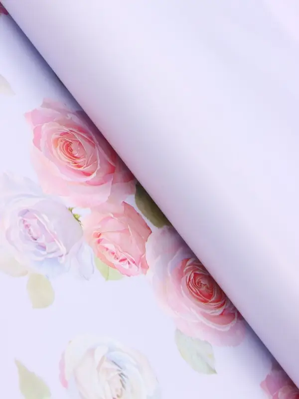 Пленка для цветов, "Розы", светло-фиолетовая, 57х57 см