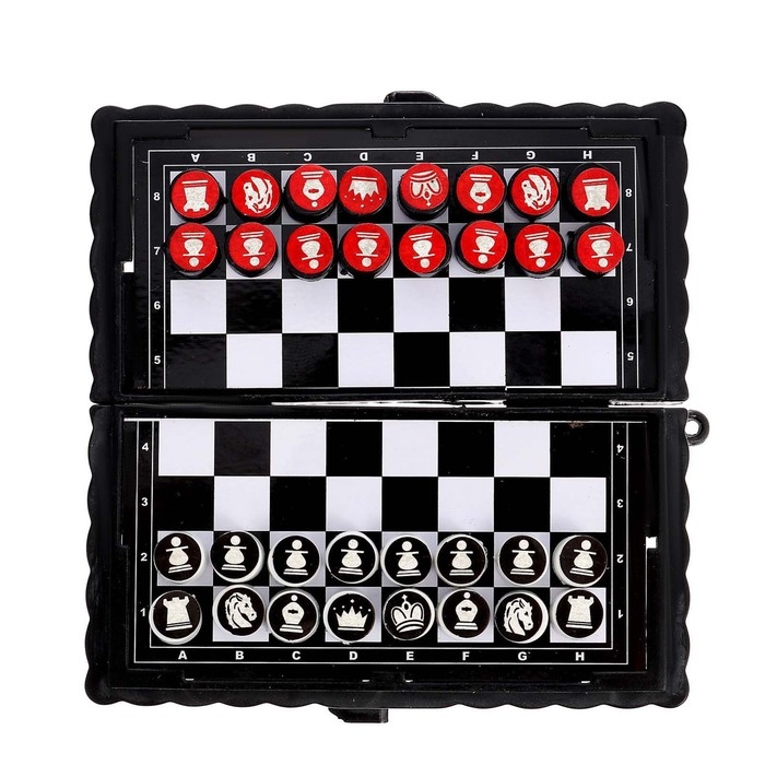 Настольная игра «Шашки, шахматы», 2 в 1, на магнитах, 4+ Настольная игра «Шашки, шахматы», 2 в 1, на магнитах, 4+