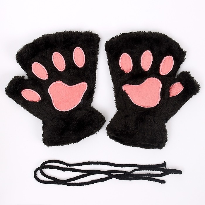 Карнавальный аксессуар  Карнавальный аксессуар "Кошачьи лапки" цвет черный