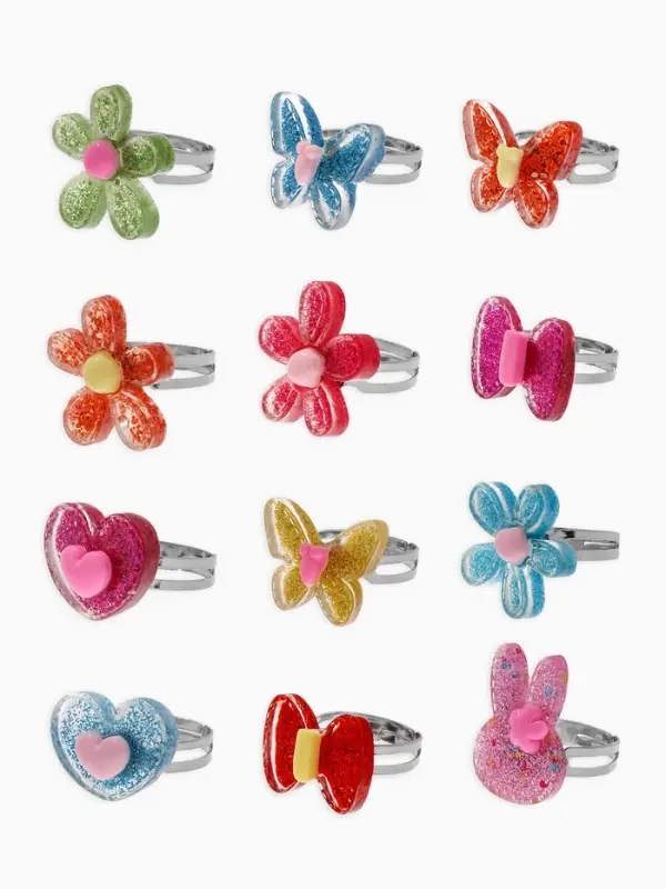 Кольцо &laquo;Выбражулька. Блеск&raquo;, форма МИКС, фасовка 100 шт. безразмерное