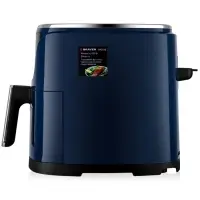 Аэрогриль BRAYER 2036BR, 5 литров, 1500 Вт, 7 программ, 200°С, LCD-дисплей, таймер, решётка, синий