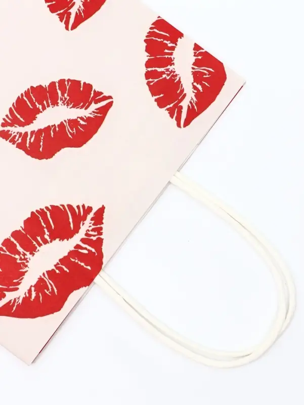 Пакет подарочный крафт Пакет подарочный крафт "Поцелуи" 18 х 8 х 25 См