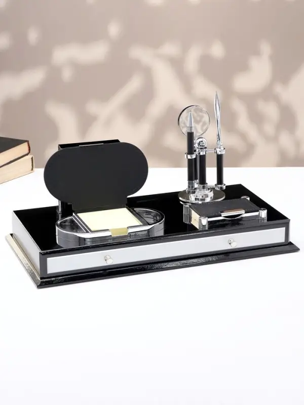 Набор настольный канцелярский 7 в1 с визитницей, карандашницей, лупой и ножом для писем