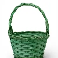 Корзина плетеная ива 28 х 20 х 11 см ручка 14 см, зеленый