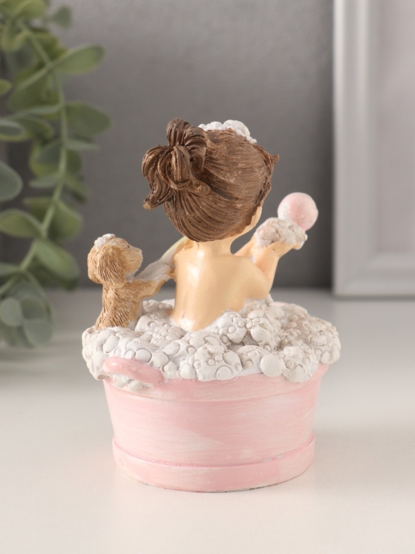 Сувенир полистоун Сувенир полистоун "Купание - малышка и пёсик" 8,5х8х10,5 см