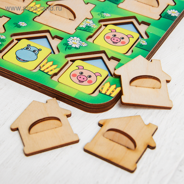 Игра для тренировки памяти &laquo;Мемо. Домики&raquo; размер окошек: 4 &times; 4,5 см
