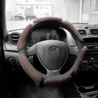 Спонжевая оплетка руля AVS SP-426M-BR ( размер M, коричневый) - Серия "Sponge"