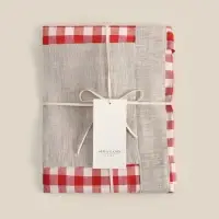 Сумка шоппер SL HOME Red cage, 50&times;50 см, 100% лён, 150 г/м2