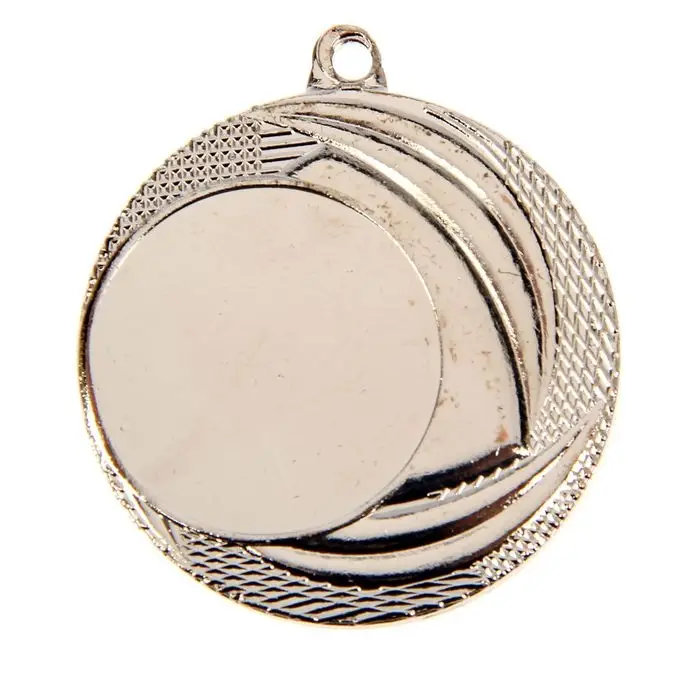 Медаль под нанесение серебро 055, d=4 см, без ленты Медаль под нанесение серебро 055, d=4 см, без ленты