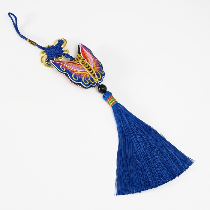 Подвеска текстиль  Подвеска текстиль "Бабочка" синяя 2х6,5х27 см
