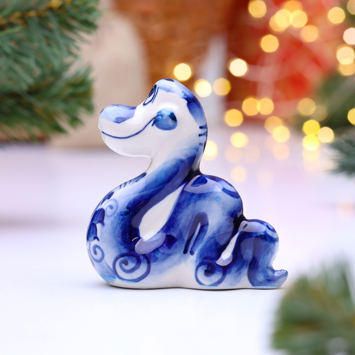 Новый год. Сувенир символ года Новый год. Сувенир символ года "Змея Эден", гжель