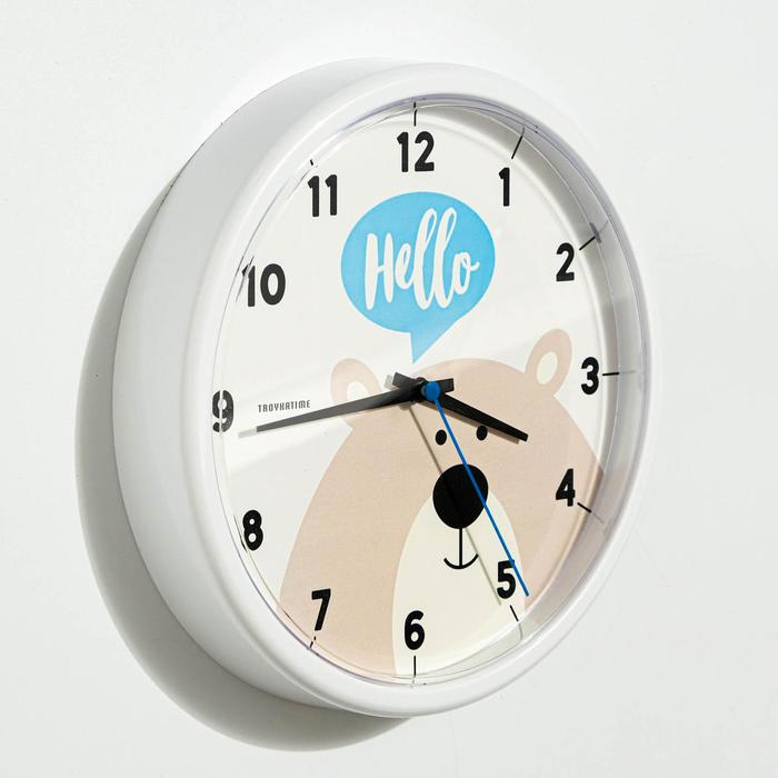 Часы настенные, интерьерные Часы настенные, интерьерные "Мишка", d-22.5 см, бесшумные