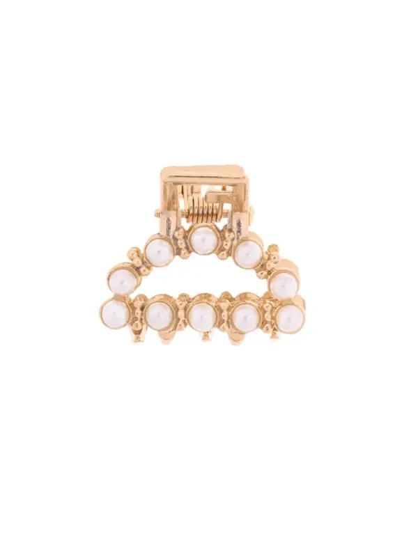 Крабик для волос &laquo;Аманда&raquo;, дуга жемчуг, 2.5 см, золотистый