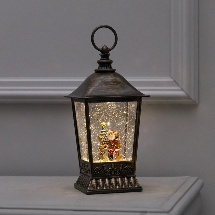 Светодиодная фигура «Фонарь с Дедом Морозом» 12 × 24 × 12 см, пластик, батарейки ААх3 (не в комплекте), USB, свечение тёплое белое Светодиодная фигура «Фонарь с Дедом Морозом» 12 × 24 × 12 см, пластик, батарейки ААх3 (не в комплекте), USB, свечение тёплое белое