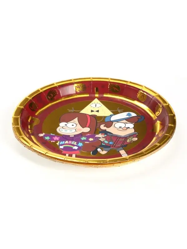 Тарелка одноразовая бумажная с тиснением, 18 см, Гравити Фолз