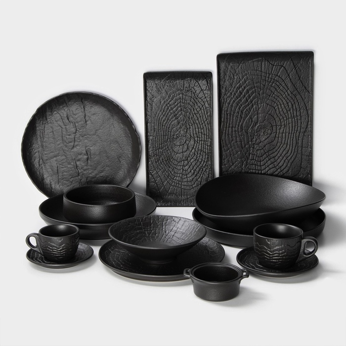 Салатник Magistro Black style, d=17,8 см, фарфор, чёрный Салатник Magistro Black style, d=17,8 см, фарфор, чёрный