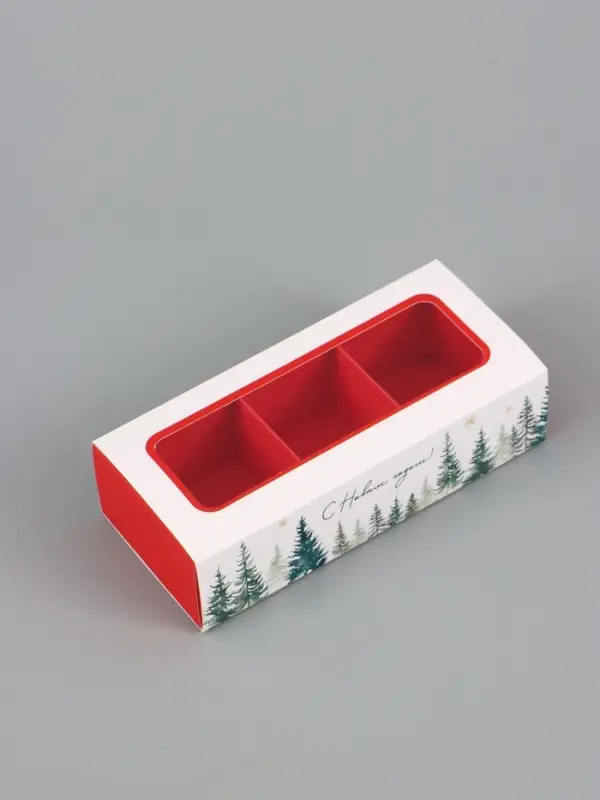 Коробка для 3 конфет &laquo;Акварельный лес&raquo;, 13&times;5&times;3.3 см
