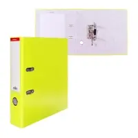 Папка&ndash;регистратор А4, корешок 70 мм, ErichKrause Neon, с арочным механизмом, неоновая, жёлтая, до 450 листов
