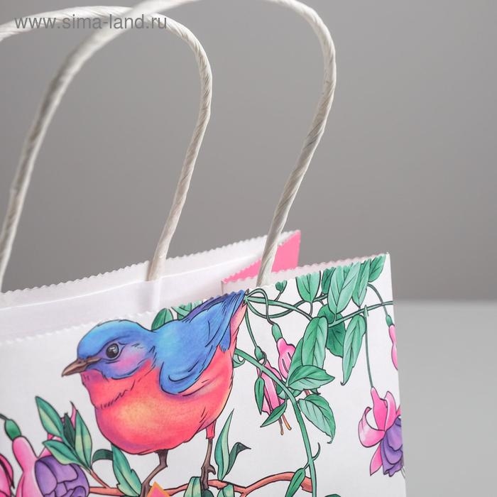 Пакет подарочный крафт, упаковка, «С 8 марта», 22 х 25 х 12 см