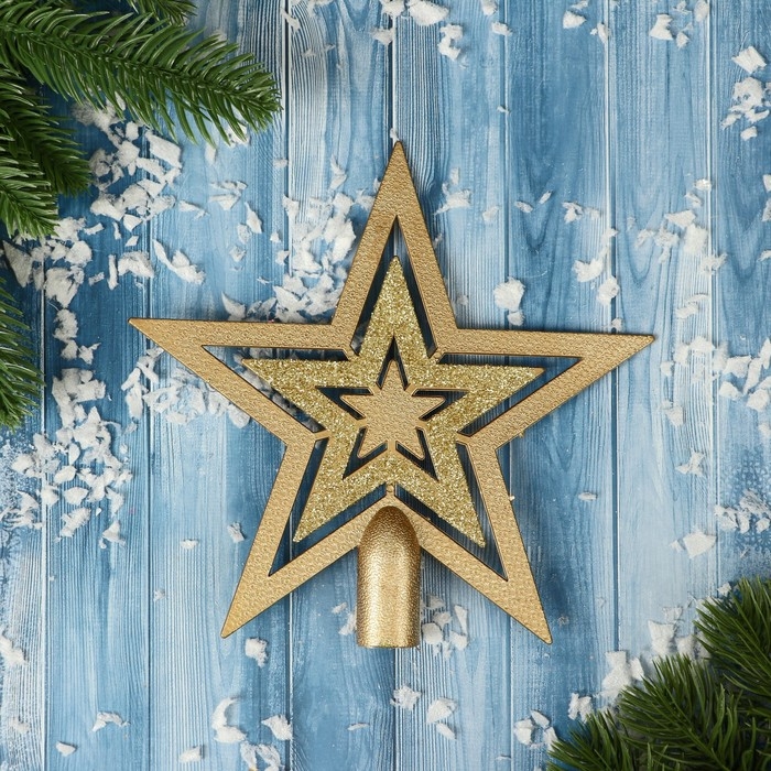 Наконечник Наконечник "Звезда" тройная, 16х16 см, золото