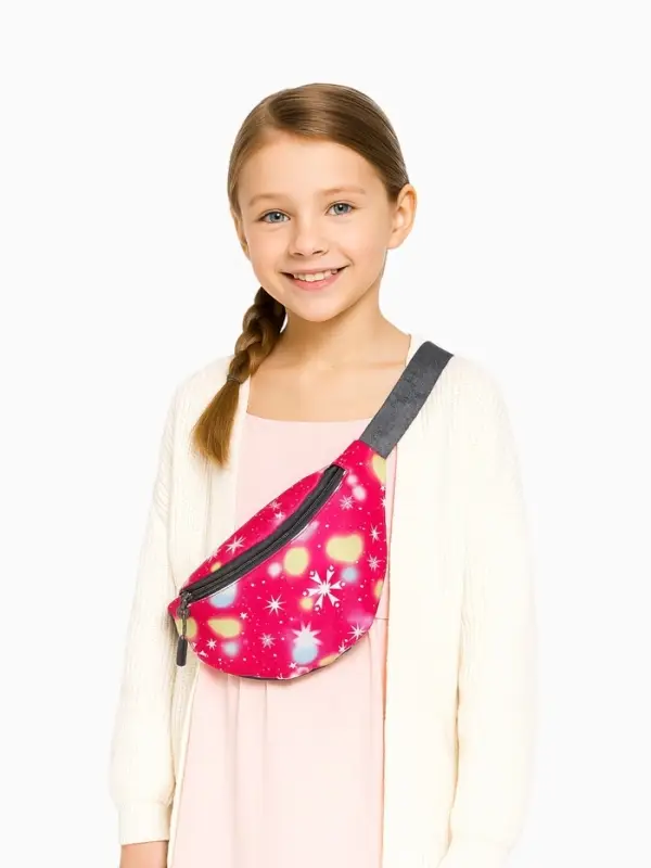 Сумка поясная &laquo;Космос&raquo; детская, на молнии, малиновая
