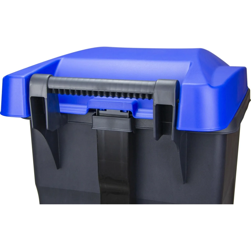 Контейнер-бак мусорный IDEA 60л с педалью на колесах синяя крышка