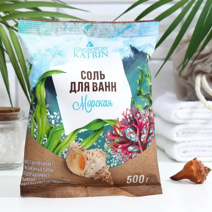Соль для ванн в пакете Морская 500 г Соль для ванн в пакете Морская 500 г