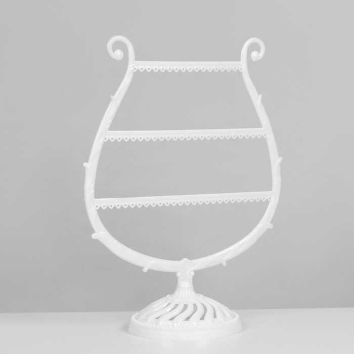 Подставка для украшений «Арфа», 34 места, 15×28×38 см, цвет белый Подставка для украшений «Арфа», 34 места, 15×28×38 см, цвет белый