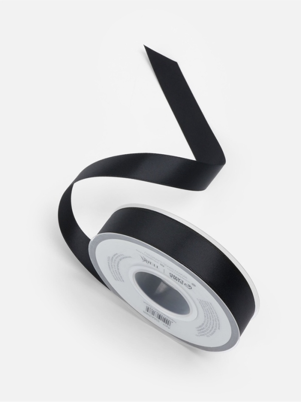 Лента атласная двухсторонняя №0030 20мм*25±1м чёрный TR Лента атласная двухсторонняя №0030 20мм*25±1м чёрный TR