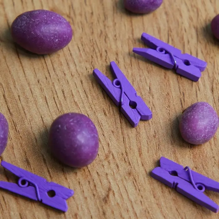 Прищепки для декора, набор 50 шт., фиолетовые &mdash; 2.5 см