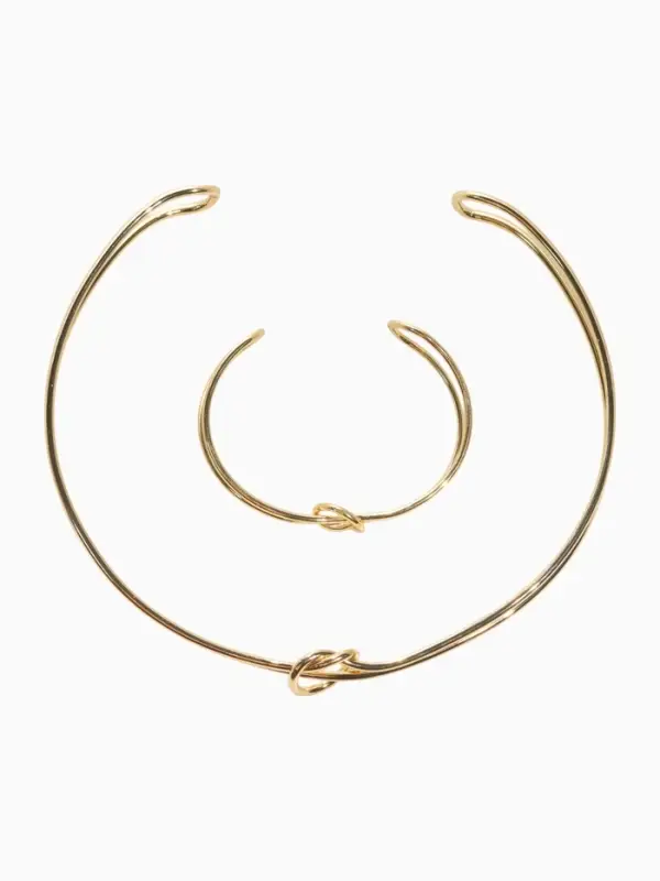 Набор 2 предмета: чокер, браслет «Обруч» узел, цвет золото Набор 2 предмета: чокер, браслет «Обруч» узел, цвет золото