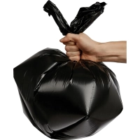 Мешки для мусора ПВД 60л 35мкм 20шт/рул черн 60x70см с ручками Luscan