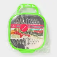 Тёрка с контейнером Доляна &laquo;Универсал&raquo;, 2 в 1, 19&times;14.5&times;3.5 см, зелёная