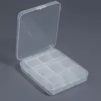 Органайзер для хранения мелочей, 9 баночек, в контейнере, 11.5&times;9&times;2.7 см, прозрачный