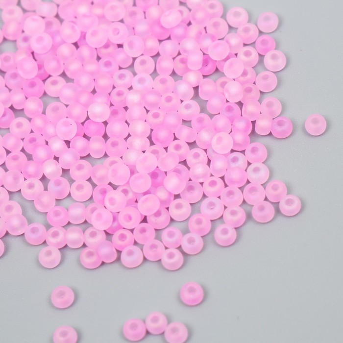 Бисер стекло 8/0  Бисер стекло 8/0 "Матовый полупрозрачный. Розовый зефир" 10 гр