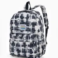 Рюкзак школьный на молнии, с карманами, с принтом, 28.5&times;12&times;41 см, чёрный