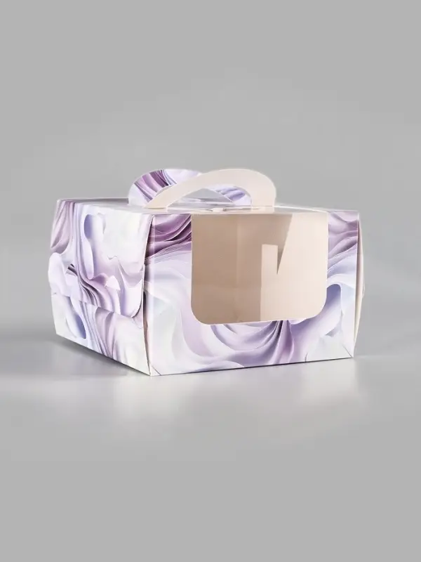 Коробка под бенто-торт с окном For you, 15,5 х 15,5 х 10 см