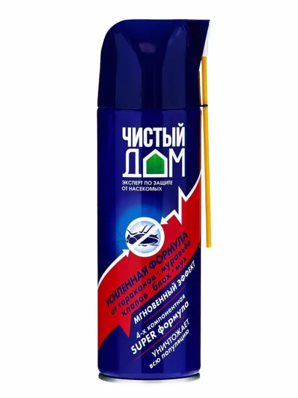Аэрозоль от насекомых &laquo;Чистый дом&raquo;, от насекомых, усиленная формула, 400 мл