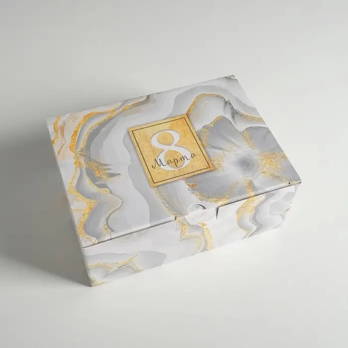 Коробка подарочная сборная, упаковка, &laquo;С 8 марта&raquo;, 26 х 19 х 10 см