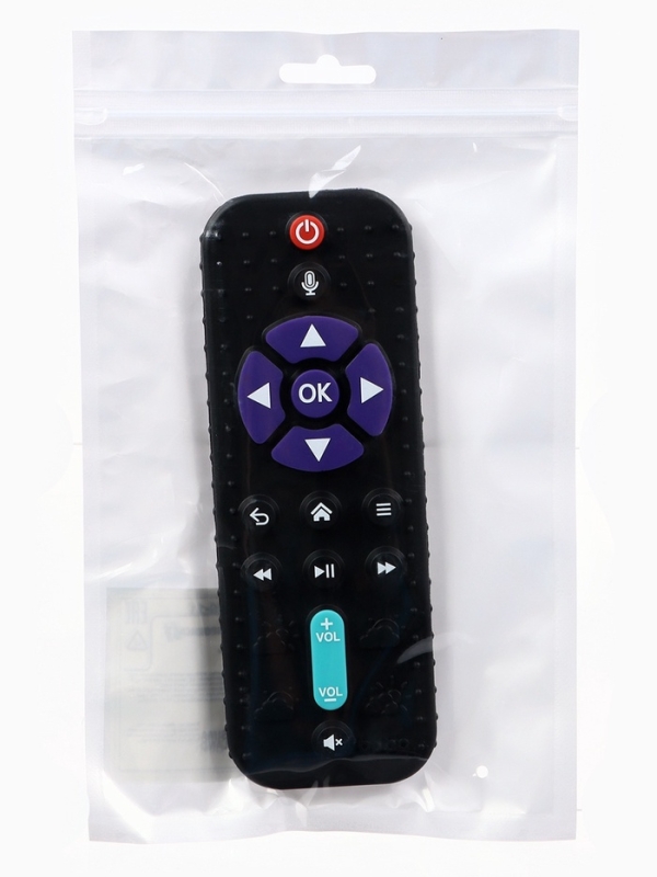 Прорезыватель силиконовый «Пульт», цвет черный, Крошка Я