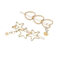 Невидимки для волос QF &laquo;Джастин&raquo;, набор 2 шт., 7 см, золото