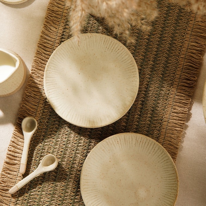Набор тарелок керамических SL Home «Виенто», d=28 см, цвет бежевый Набор тарелок керамических SL Home «Виенто», d=28 см, цвет бежевый