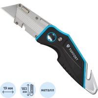 Нож универсальный складной Topfort 19мм трапец.+резак д/строп,стяжек