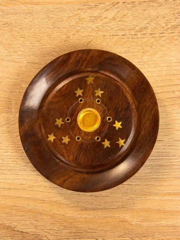 Подставка под благовония круглая Подставка под благовония круглая "Звёзды" 12,5х12,5х2 см, дерево шишам