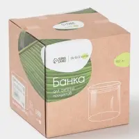 Банка для сыпучих продуктов BellaTenero &laquo;Эко&raquo;, 550 мл, 10&times;10.5 см, с бамбуковой крышкой, стекло, прозрачная